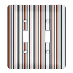 Gray Stripes Light Switch Cover (2 Toggle Plate)