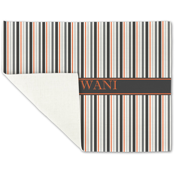 Gray Stripes Linen Placemat - Folded Corner (single side)