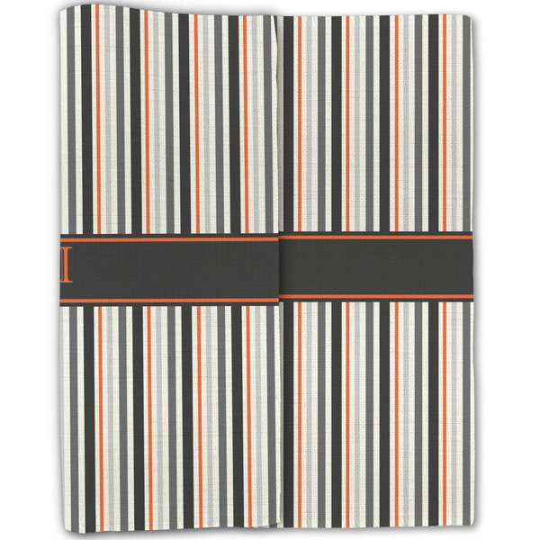 Gray Stripes Linen Placemat - Folded Half (double sided)