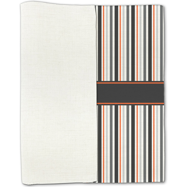 Gray Stripes Linen Placemat - Folded Half