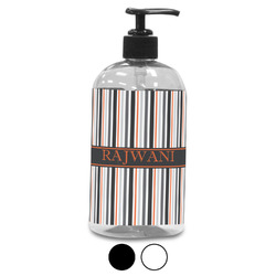 Gray Stripes Plastic Soap / Lotion Dispenser (Personalized)