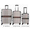 Gray Stripes Luggage Bags all sizes - With Handle