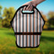 Gray Stripes Lunch Bag - Hand