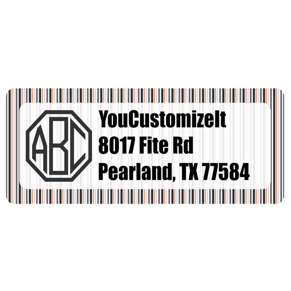 Custom Gray Stripes Return Address Labels (Personalized)