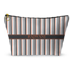 Gray Stripes Makeup Bag (Personalized)