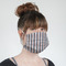 Gray Stripes Mask - Quarter View on Girl