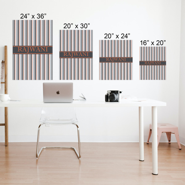 Gray Stripes Matte Poster - Sizes