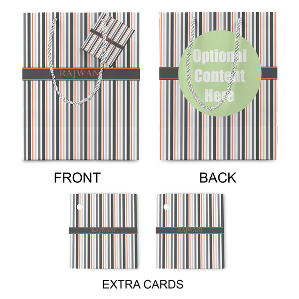 Gray Stripes Medium Gift Bag - Approval
