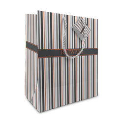 Gray Stripes Medium Gift Bag (Personalized)