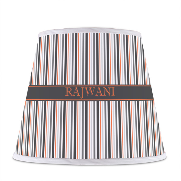 Gray Stripes Poly Film Empire Lampshade - Front View