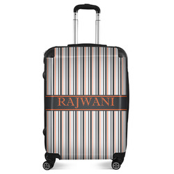Gray Stripes Suitcase - 24" Medium - Checked (Personalized)