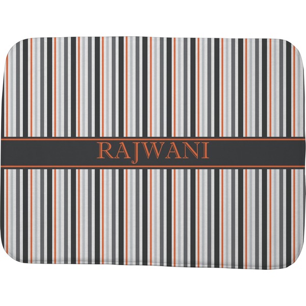 Custom Gray Stripes Memory Foam Bath Mat - 48"x36" (Personalized)