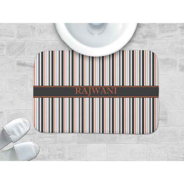 Gray Stripes Memory Foam Bath Mat - LIFESTYLE 34x21