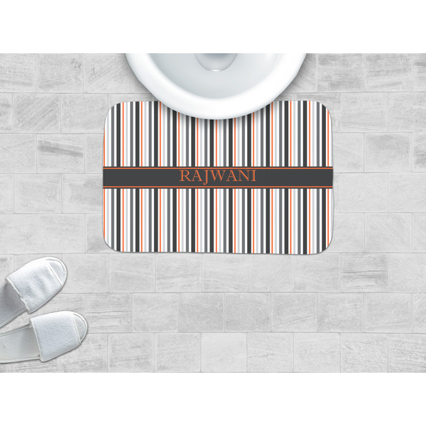 Gray Stripes Memory Foam Bath Mat - LIFESTYLE