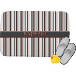Gray Stripes Memory Foam Bath Mat - 34"x21" (Personalized)