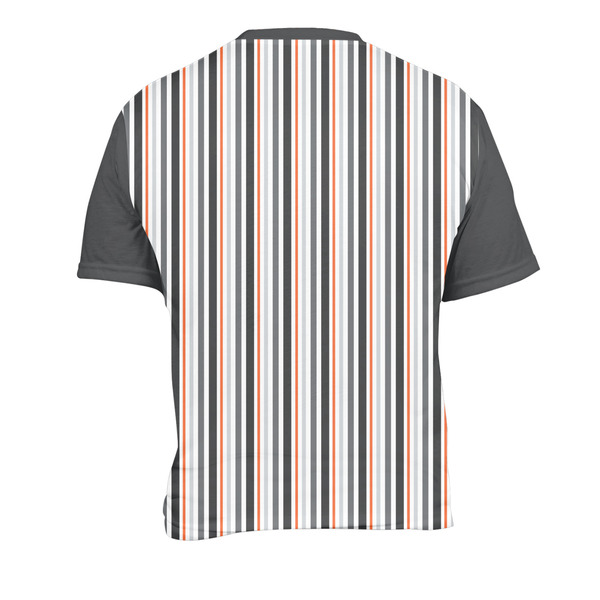 Gray Stripes Men's Crew Neck T Shirt Medium - Back