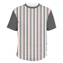 Gray Stripes Men's Crew T-Shirt (Personalized)