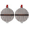 Gray Stripes Metal Ball Ornament - Front and Back