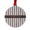 Gray Stripes Metal Ball Ornament - Front