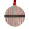 Gray Stripes Metal Ball Ornament - Double Sided w/ Name or Text