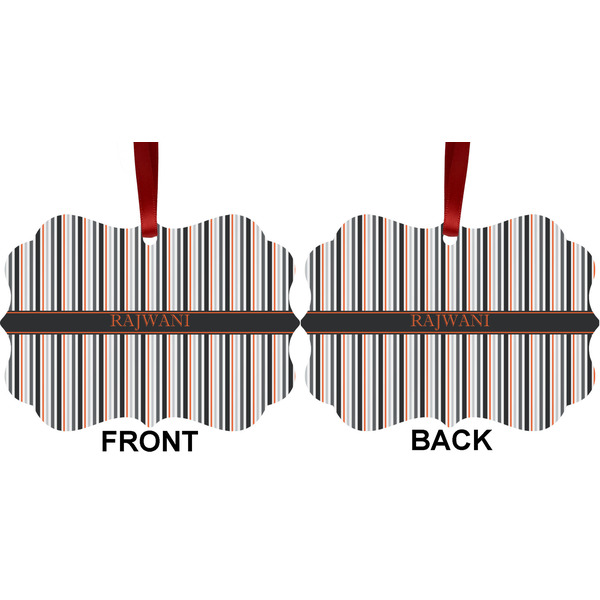 Gray Stripes Metal Benilux Ornament - Front and Back (APPROVAL)