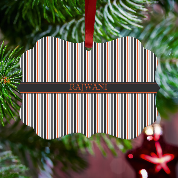 Gray Stripes Metal Benilux Ornament - Lifestyle