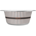Gray Stripes Stainless Steel Dog Bowl (Personalized)