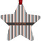 Gray Stripes Metal Star Ornament - Front