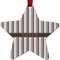 Gray Stripes Metal Star Ornament - Double Sided w/ Name or Text