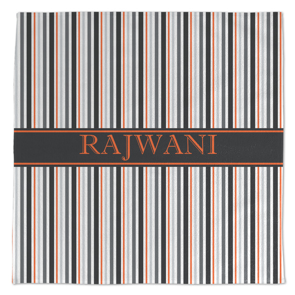 Custom Gray Stripes Microfiber Dish Towel (Personalized)