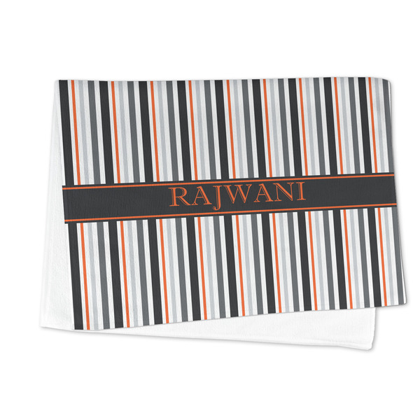 Gray Stripes Microfiber Dish Towel - FOLDED HALF