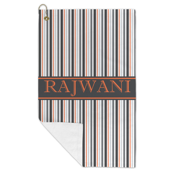 Gray Stripes Microfiber Golf Towels - FOLD
