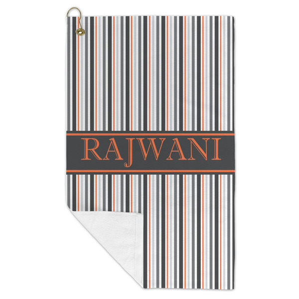 Gray Stripes Microfiber Golf Towels - FOLD
