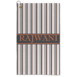 Gray Stripes Microfiber Golf Towel - Large (Personalized)