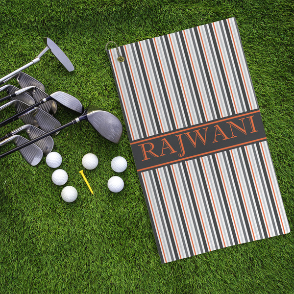 Gray Stripes Microfiber Golf Towels - LIFESTYLE