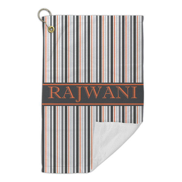 Gray Stripes Microfiber Golf Towels Small - FRONT FOLDED