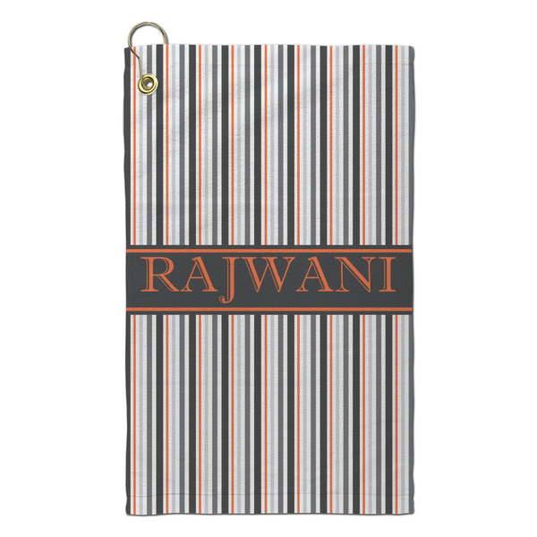 Custom Gray Stripes Microfiber Golf Towel - Small (Personalized)
