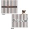 Gray Stripes Microfleece Dog Blanket - Large- Front & Back