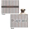 Gray Stripes Microfleece Dog Blanket - Regular - Front & Back