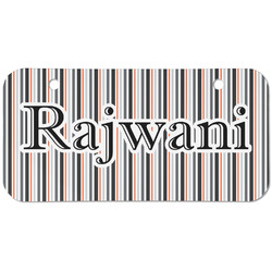 Gray Stripes Mini/Bicycle License Plate (2 Holes) (Personalized)