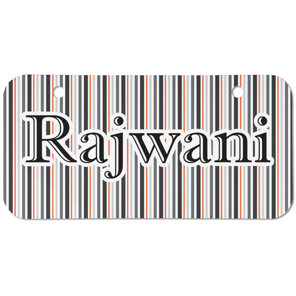 Gray Stripes Mini Bicycle License Plate - Two Holes