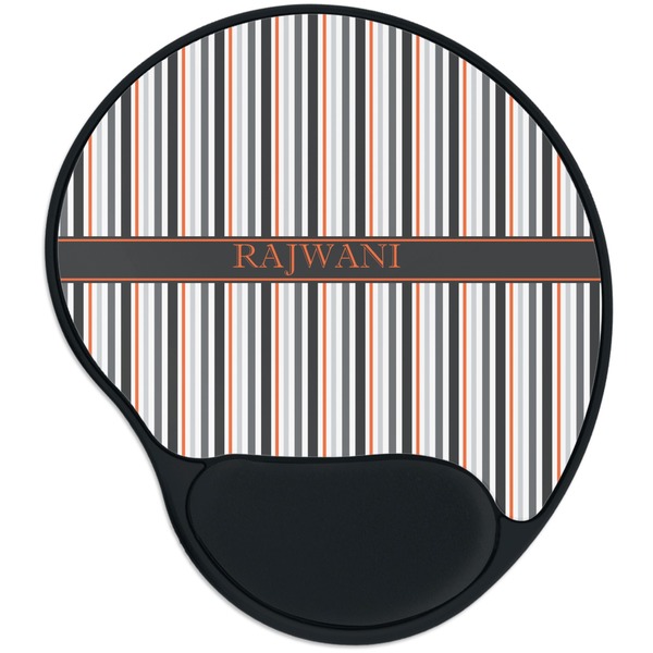 Custom Gray Stripes Mouse Pad with Wrist Support