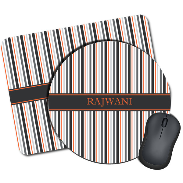Custom Gray Stripes Mouse Pad (Personalized)