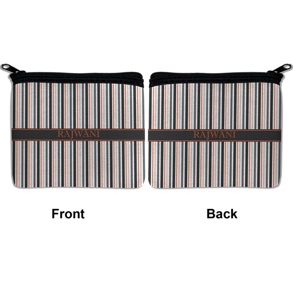 Gray Stripes Neoprene Coin Purse - Front & Back (APPROVAL)