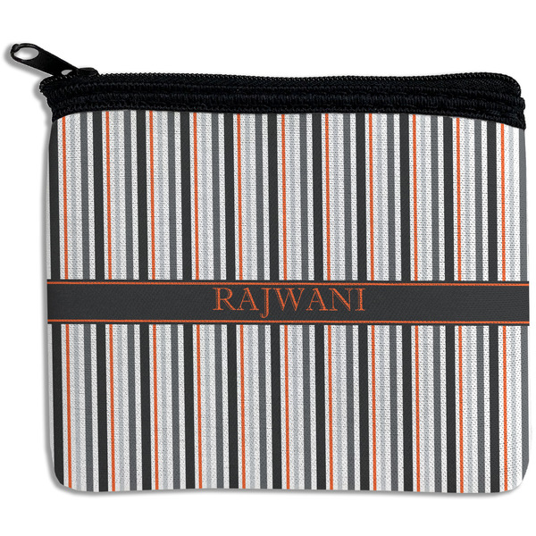 Custom Gray Stripes Rectangular Coin Purse (Personalized)