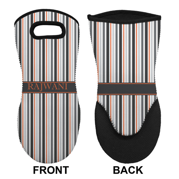 Gray Stripes Neoprene Oven Mitt (Front & Back)