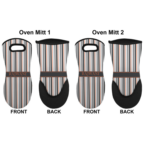 Gray Stripes Neoprene Oven Mitt - Set of 2 - Approval
