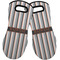 Gray Stripes Neoprene Oven Mitts - Set of 2 w/ Name or Text
