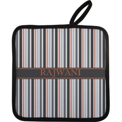 Gray Stripes Pot Holder w/ Name or Text