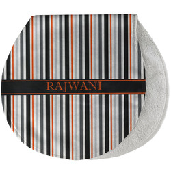 Gray Stripes Burp Pad - Velour w/ Name or Text